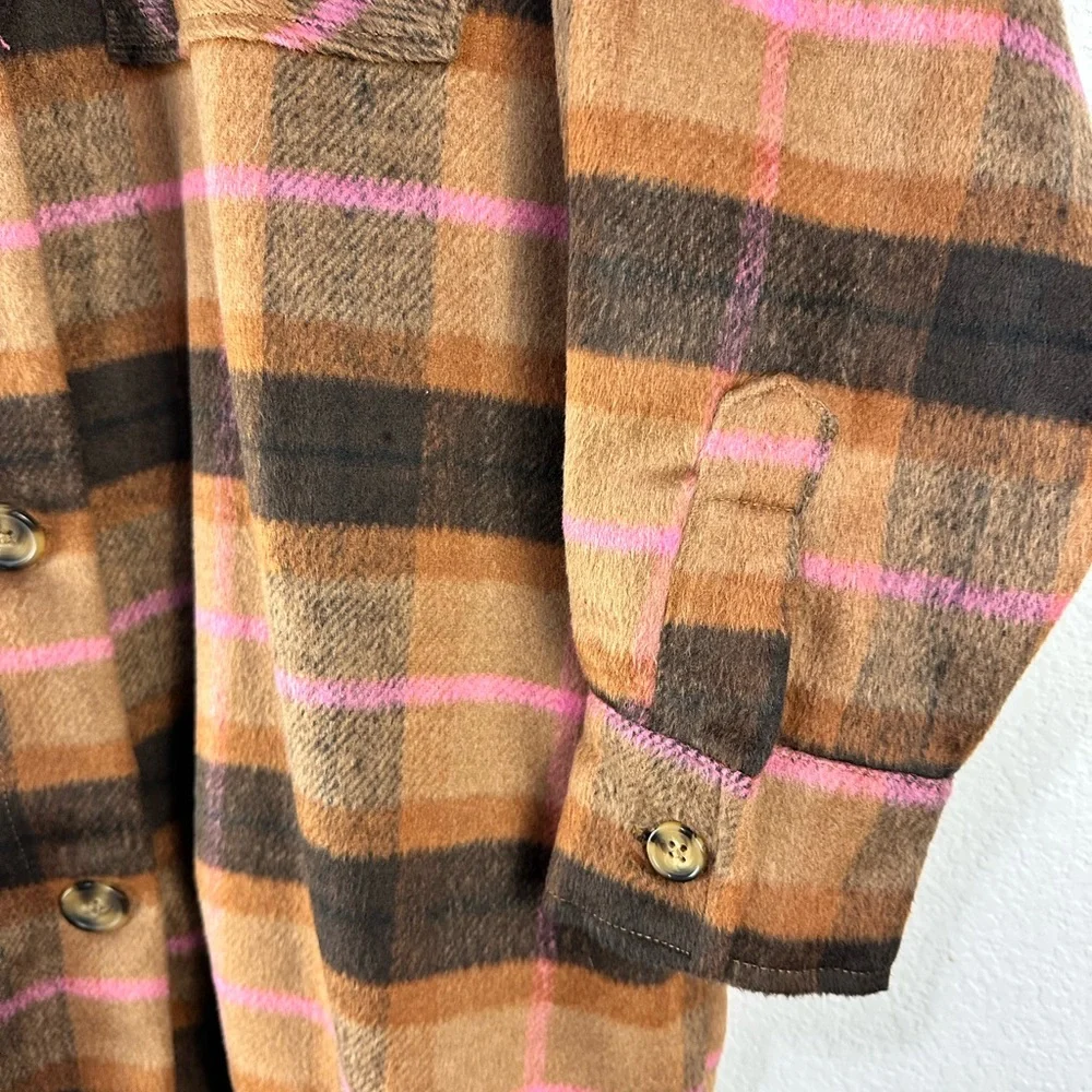 Steve Madden‎ Plaid Duster Shirt Jacket Sz XL